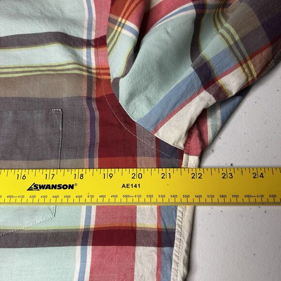 J. Crew Men’s Summer Plaid Long Sleeve Button Down Shirt Size Medium Slim Fit - Picture 6 of 7